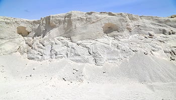 pumice headwall at the hess pumice mine